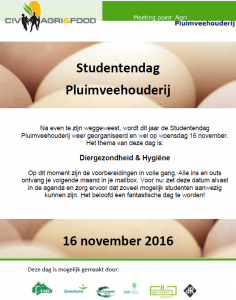 safe_the_date_landelijke_studentendag_pluimveehouderij_16_november_2016_thema_diergezondheid_hygiene