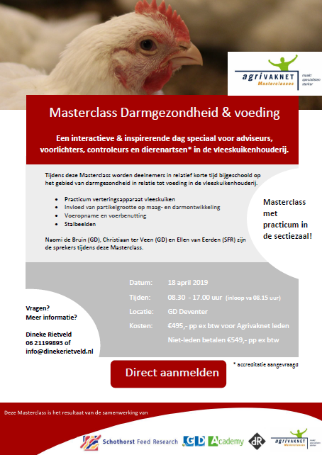 Flyer Masterclass Darmgezondheid & Voeding Vleeskuikenhouderij