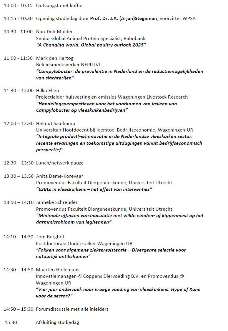 Programma WPSA studiedag